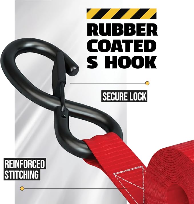 AUGO Retractable Ratchet Straps | 2 Heavy Duty Ratchet Straps Self Retractable Tie Downs with Soft Loops & Storage Bag for Motorcycle, Truck, Trailer, Cargo Van | 1200 Lb Break Strength 1” x 10’