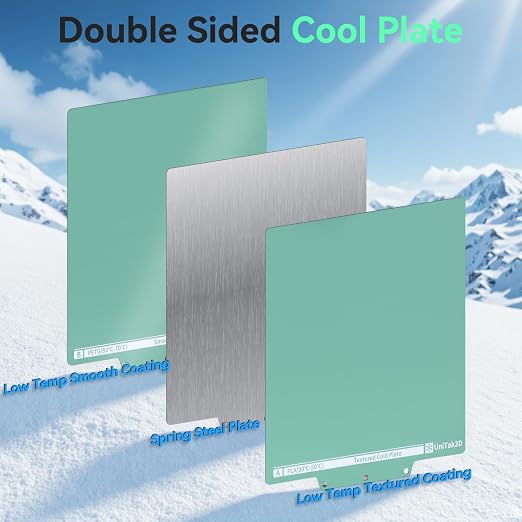 Energy-Saving AD5X/AD5M/AD5M Pro Cold Build Plate 235 * 235mm Double Sided Glossy+Matte Low-Temperature Strong-Adhesion Platform Compatible with Flashforge AD5X/Adventurer 5M/5M Pro 3D Printer-1PCS