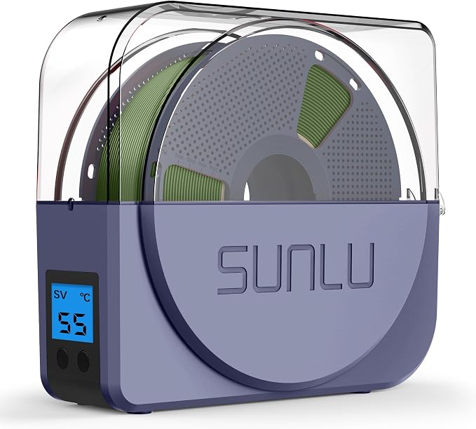 SUNLU Official Filament Dryer S1 Plus, Built-in Circulation Fan, Filament Dryer Box Storage Box for 3D Printer Filament 1.75 2.85 3.00, S1 Plus Blue Grey