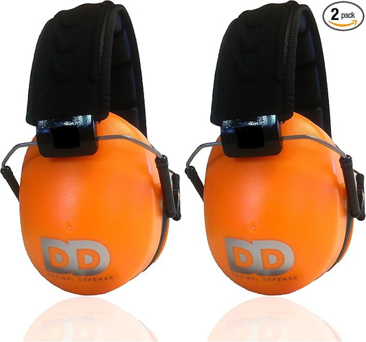 DECIBEL DEFENSE Professional Safety Ear Muffs 37dB NRR - The HIGHEST Rated & MOST COMFORTABLE Ear Protection For Shooting & Industrial Use - THE BEST HEARING PROTECTION GUARANTEED (Pack of 2)