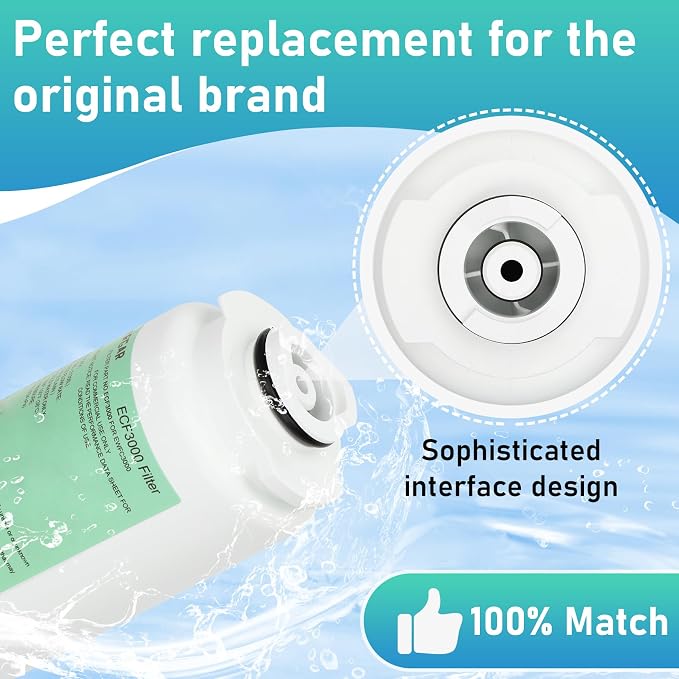ECF3000 Filters, Compatible with Elkay ezH2O WaterSentry Plus Replacement, High Capacity 3000 Gallons for Built-in Elkay Water Dispenser 51300C ECF3000 ERF750 Filters Replacement (No Chip) 3 Packs