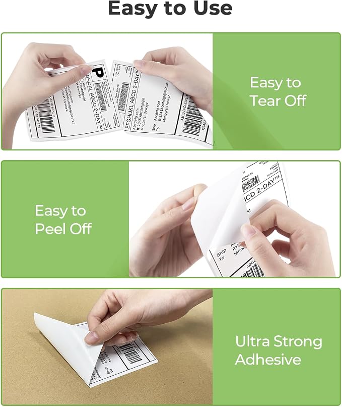 Nelko Genuine 4x6 Direct Thermal Shipping Label 220 Labels/1 Stacks, 4x6 Thermal Labels for Nelko PL70E Shipping Label Printer, Perforated and Strong Adhesive, Commercial Grade