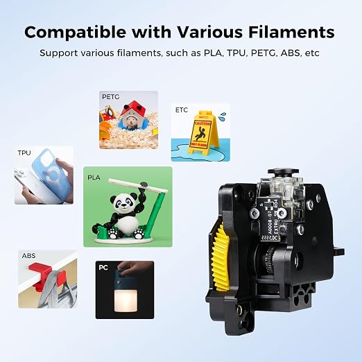 Bamboo Original X1,X1C Hardened Steel Extruder Unitt with Dual Gears for Increased Extrusion Force and Filament Break Detection, Extruder Component Kit for Bambu Lab X1 Series 3D Printer ﻿