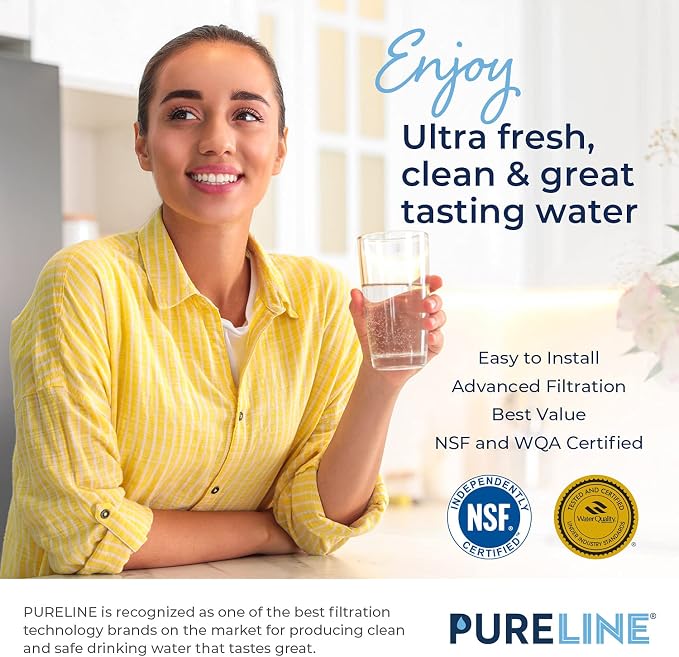 Pureline Replacement for Brita® Filter, Pitchers and Dispensers, Classic 35557, OB03, Mavea® 107007, Replacement for Brita® Pitchers Grand, Lake, Capri, Wave and More (6 Pack)