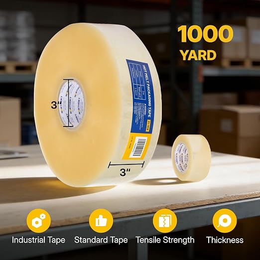 NORTHSKY Bulk Packing Tape, 4 Rolls Clear Packing Tape 3 Inch Wide x 1000 Yards Each, 2.6 Mil Heavy Duty Shipping Tape, Packaging Tape for Boxes, Carton Sealing, Moving, Warehouse, Storage, Shipping