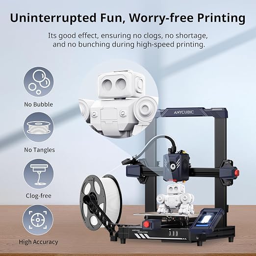 ANYCUBIC High Speed 3D Printer Filament 1.75mm Bundle, Rapid PLA Filament with High Prints Quality, Dimensional Accuracy +/- 0.02mm, 1KG Reusable Spool, 10 Pack Texture Grey
