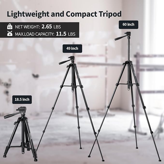 Firecore 360° Laser Level with Tripod, 100Ft Self Leveling Laser Level Green Cross Line Laser Leveler Tool for Picture Hanging Wall Tile Floor Construction, 60" Compact Tripod & Carry Pouch Included