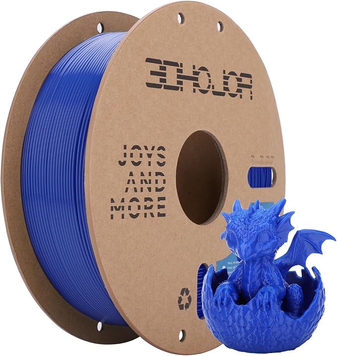 3DHoJor PLA Filament 1.75mm,3D Printer Filament,1kg Cardboard Spool (2.2lbs),Dimensional Accuracy +/- 0.03 mm,Vacuum Packaging,Odor Free, Clog Free,Fit Most 3D FDM Printer,Blue