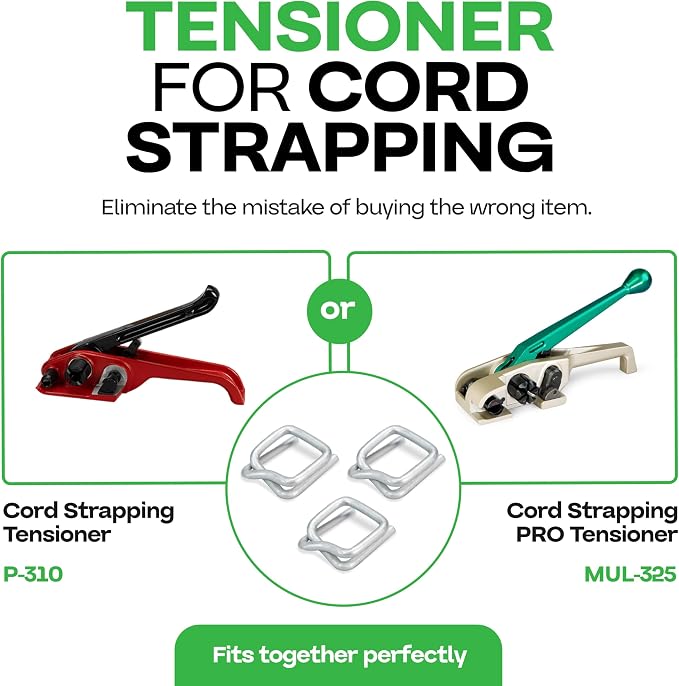 Cord Strapping Buckles 3/4", Pack of 500 - Heavy-Duty Wire Buckles with Galvanized Coating for Соmposite Cord Strap - Reusable and Superior Breaking Strength Metal Buckle by IDL Packaging