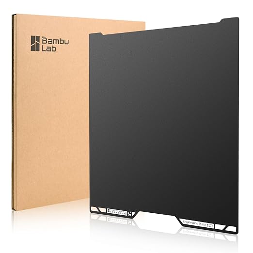 ENOMAKER Bamboo Original H2C Engineering Build Plate, Smooth Print Bed Surface, 120°C High Temp Resistant for All Filaments, Dual Sided Sheet,Long-Lasting for Bambu Lab 3D Printer Heat Bed 34.5x33.5cm