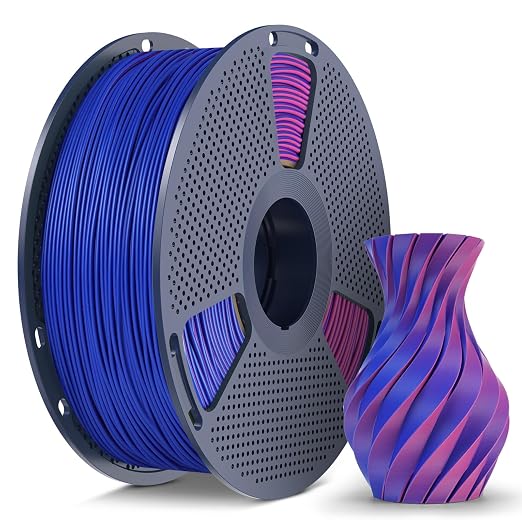 Matte PLA Filament 1.75mm, 1kg(2.2lbs) 3D Printer Filament, Smooth Matte Finish, Less Brittle, Dual Color Appearance from Different Angles, RedBlue