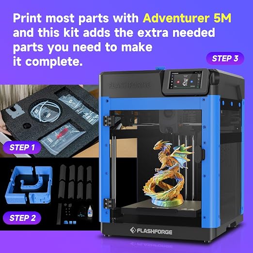 Flashforge Enclosure Accessories Set for Adventurer 5M, DIY Enclosure Kit with Plates and Screws to Unlock The ABS/ASA/PC Printing