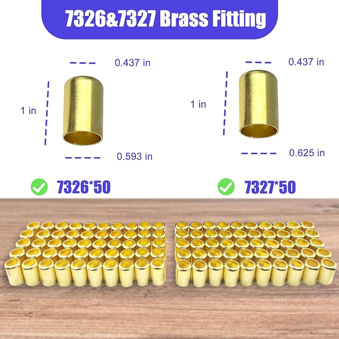 Heavy Duty Bench Hose Crimper for 1/4, 5/16, 3/8in ID Hoses, Hose Crimping Tool with 100 Ferrules Fittings (50x 0.593" ID& 50x 0.625" ID), Air Hose Repair Kit, Air Hose Crimper, Torch Hose Repair Kit