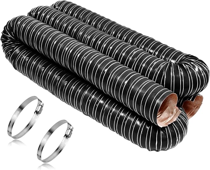 NOWBALL 4.5in Automotive Air Duct Hose, Length 2Meter-6.6ft, 4.5" Silicone Flexible Cooling Ducting, 114mm High Heat Brake Exhaust Hose for Car, Garage, Dryer Air System Black