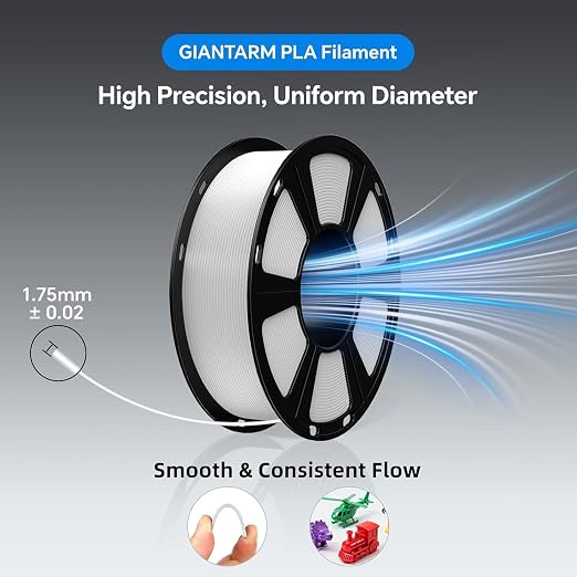 GIANTARM PLA Filament,Beige 3D Printer Filament 1Kg(2.2lbs) Spool,1.75mm Dimension Accuracy +/- 0.03mm,Fit Most FDM 3D Printers