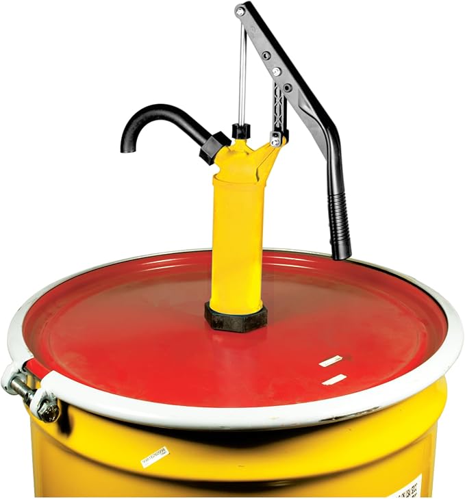 Performance Tool W54269 Yellow General Purpose Lever Action Barrel Drum Pump - Fits 15 to 55 Gallon Drums