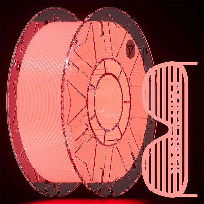 Creality Hyper Luminous PLA RFID Filament 1.75mm 1KG, Glow in the Dark Filament for 3D Printers, Bright Long-Lasting Glow, High-Speed Printing 30–600mm/s, Ideal for Creative Projects (Pink)