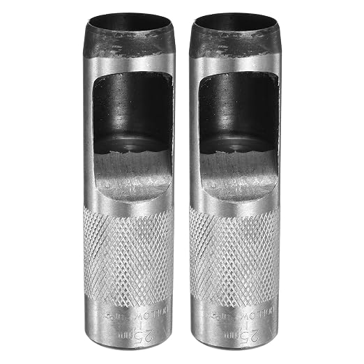 HARFINGTON 2pcs Leather Round Hole Punch, 25mm Hollow Hole Puncher Cutter Carbon Steel Circle Hole Punching Cutting Tool for Belt/DIY Leather Craft