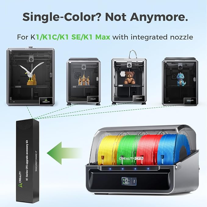 Official Creality K1 Series CFS Upgrade Kit with CFS, Multicolor 3D Printer Automatically Filament System, Supports 4 Parallel Devices for 16 Color Printing for K1 Max/K1C/K1/K1 SE
