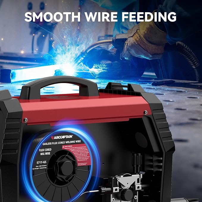 ARCCAPTAIN Flux Core Welding Wire .030, E71T-GS 030" Flux Core Welding Wire Gasless Low Splatter 10Lbs Mild Carbon Steel Compatible With Lincoln Miller Forney Harbor Welder 4.5KG