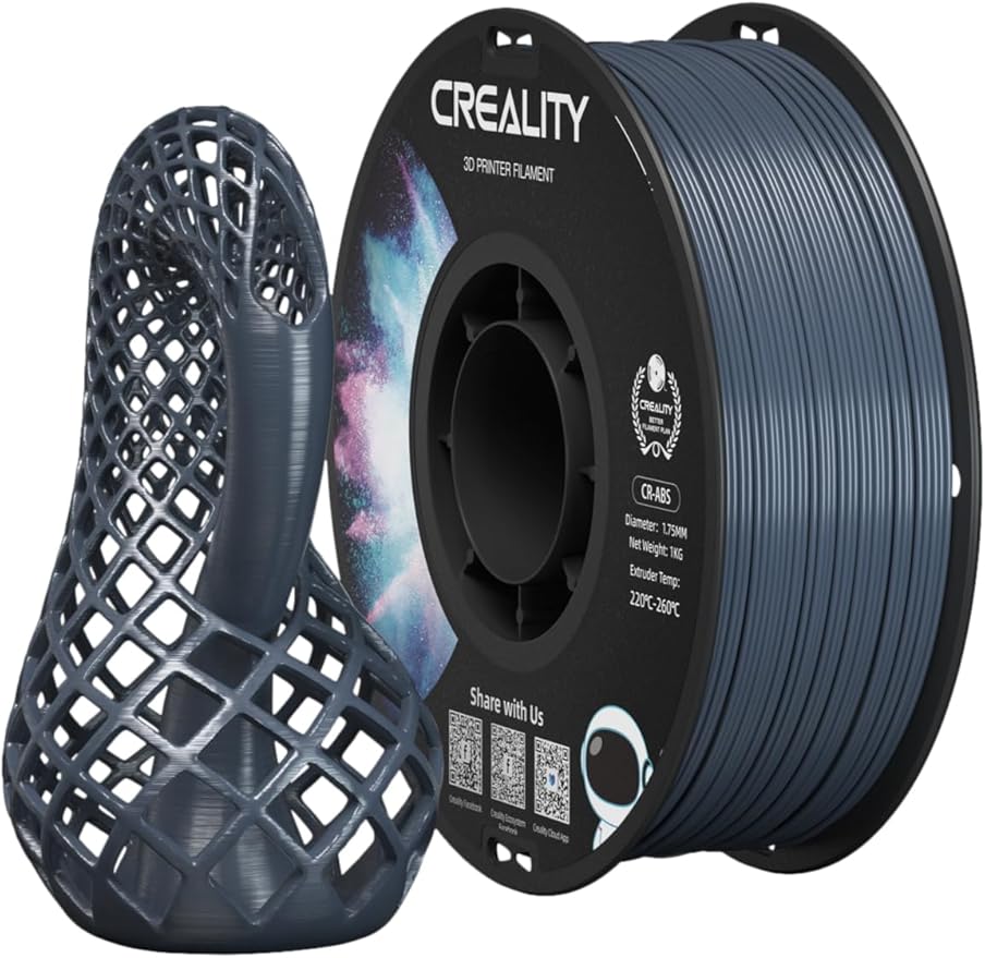 Creality ABS Filament 1.75, 3D Printer Filament, Excellent Resistance, Odorless Non-Toxic, Stability, Tough, 1kg(2.2lbs) Printing Filament 1.75mm for 3D Printer (Gray)