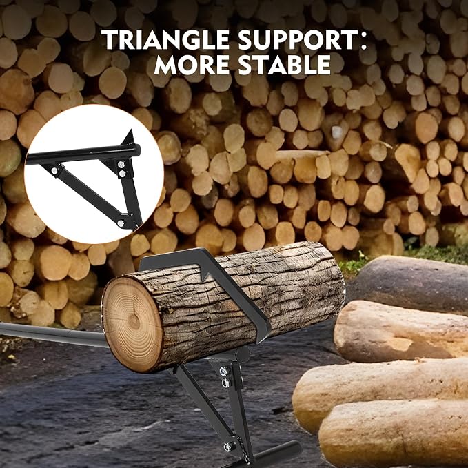 Timberjack Log Roller Lifter, 50.8" Long Handle Log Roller Tool, Adjustable Cant Hook Log Lifter, Ups to 25" in Dia Logging Tools, Heavy Duty Steel Log Jack for Rolling and Raising Up Logs