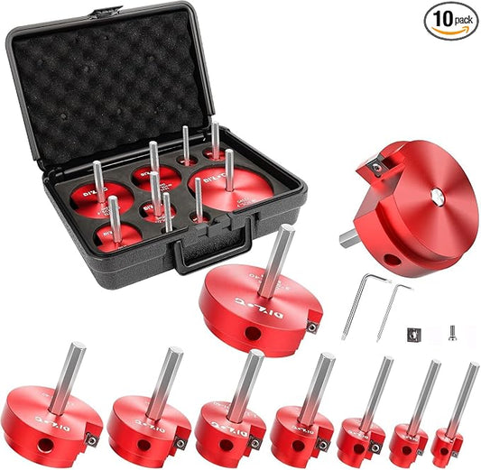 PVC Pipe Reamer, PVC Fitting Saver, 9Pcs Pipe Reamer for SCH40, Includes 1/2 inch, 3/4 inch, 1 inch, 1-1/4inch, 1-1/2inch, 2inch, 2-1/2inch, 3inch, 4inch Head Aluminum with 1 Blades