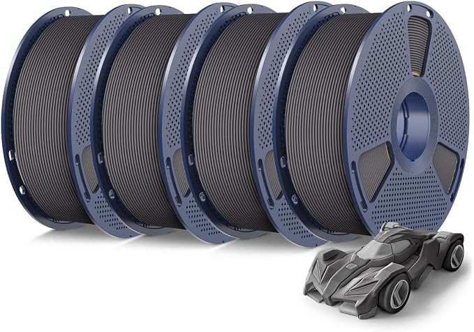 SUNLU High Speed PETG Filament 1.75mm 4KG Bundle, 3D Printer Filament 4kg, 1kg per Spool, Pack of 4, 4 Colors, PETG Grey *4 Pack