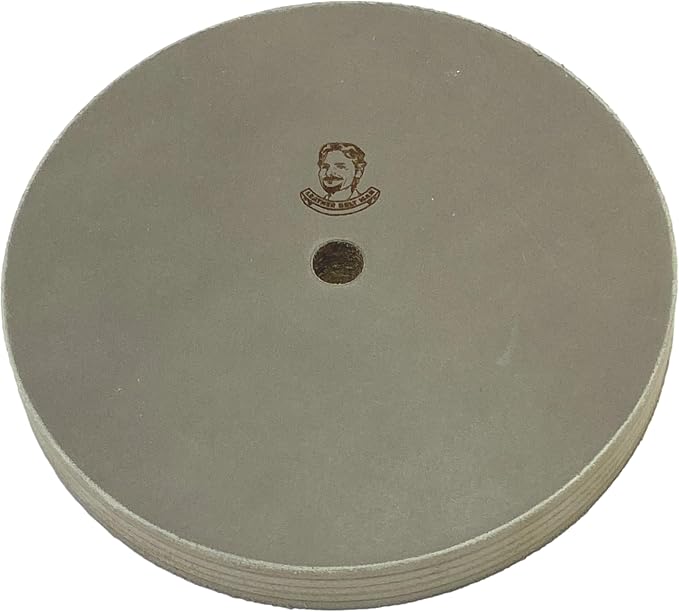 Leatherbeltman 6" (3/4" Width) Leather Honing/Stropping Wheel - Fits 1/2" Arbor - Buffing Compound Included