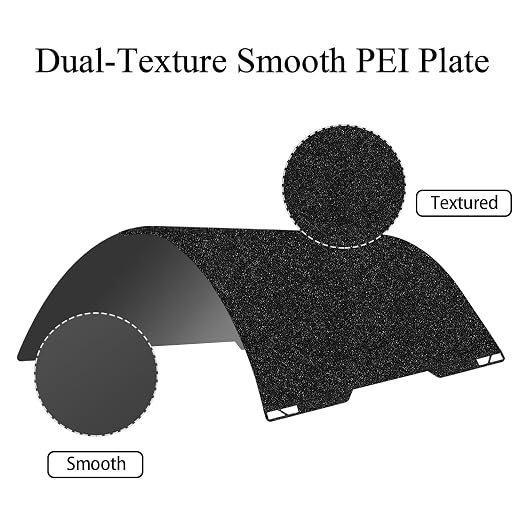 HzdaDeve H2C Build Plate for Bambu Lab A2L Combo Dual-Textured and Smooth PEI Plate Sheet Heated Bed Spring Steel Flexible Platform Black Board for 3D Printer Accessories (Black)