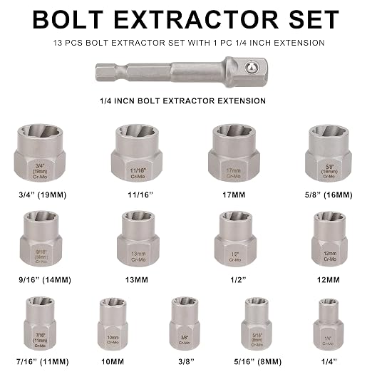 49PCS Screw Extractor Drill Bit Set, Nut Remover Set, Multi-Spline Screw Extractors. Spiral Screw Extractors Left Hand Cobalt Drill Bits