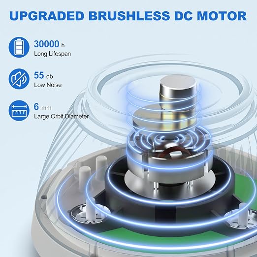 4E's USA Lab Mini Vortex Mixer & Steel Balls Set: Paint Shaker with 5000rpm | 6mm Orbital Diameter| Anti-Slip Foot & Brushless Motor, Ideal for Tube, Nail Polish, Paints & Lash Adhesive Mixing, Blue