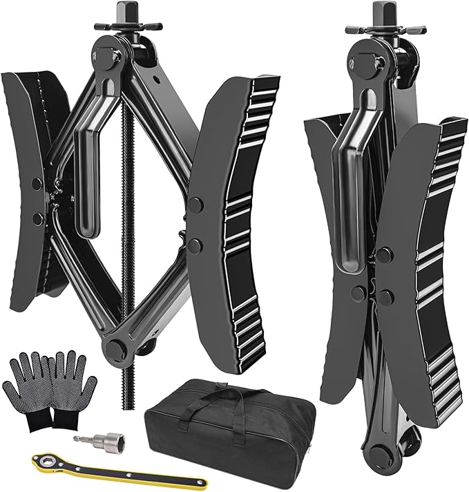 Lezcufer Camper Wheel Chock Stabilizer 2 Sets for RV Travel Trailer Heavy Duty X-Shaped RV Stabilizer Wheel Chock Anti-Move Tire Wheel Chock