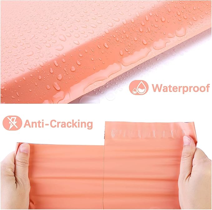 Metronic Poly Mailers 10x13 300 Pcs, Strong Adhensive Shipping Bags for Clothing, Medium Mailing Bags for Small Business, Shipping Envelopes, Tear-resistant Packing Bags in Peach Pink