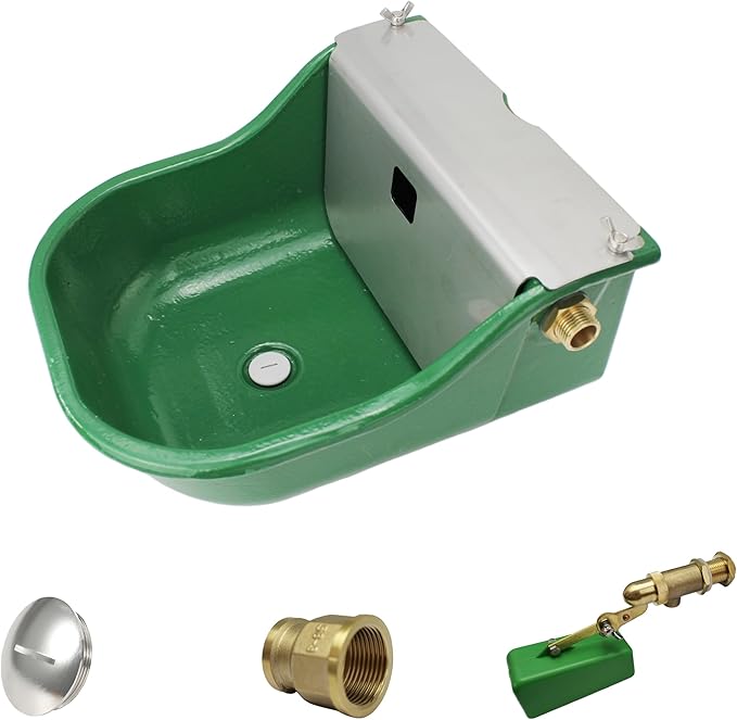 Automatic Stock Waterer for Horses,Cattle,Dog,Hog, Livestock, Heavy Duty Cast Iron,Extra Large Farm Animal Waterer Dispenser with Drainage Hole