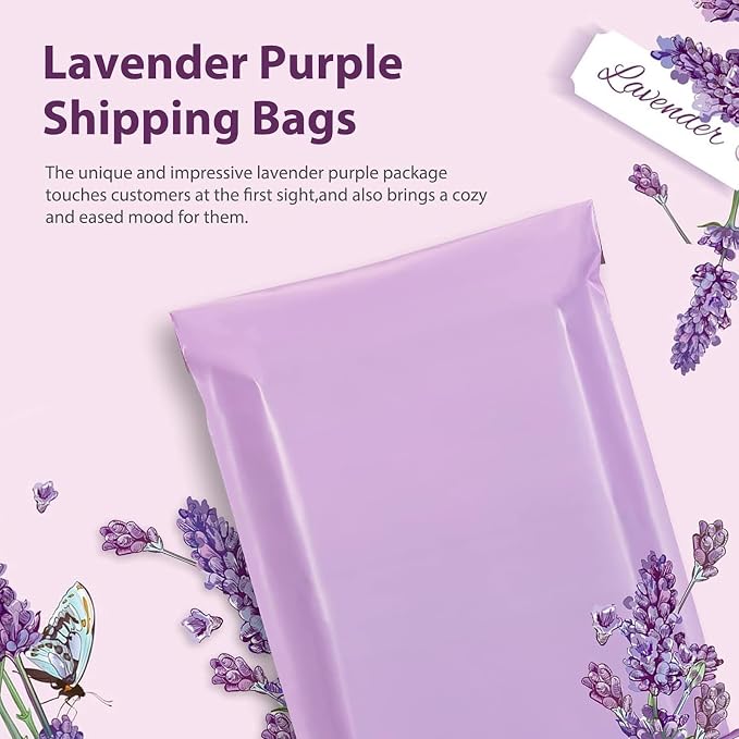 Fuxury Poly Mailers 10x13" 500 pcs, Shipping Bags Bulk for Clothes,Purple | Strong Adhesive Packaging Mailers Poly Bag,Waterproof Self Seal Mailing Envelopes,For Books Clothing Business,Boutique&Online
