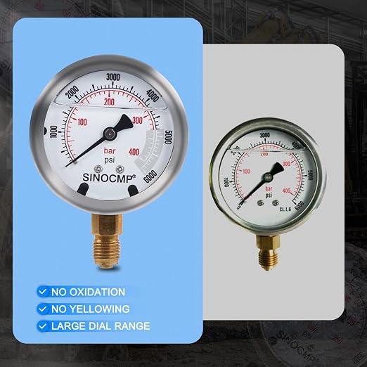 Hydraulic Pressure Test Kit with 3 Gauges 10/25/40 Mpa, 3 Long Hoses 6 Couplings Diagnosis Gauge Tester Set for Excavator Construction Engineering Machinery Equipment