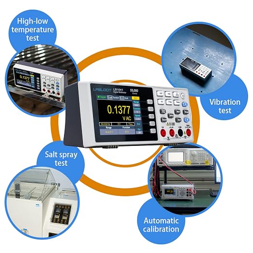 LB1041 Bench Digital Multimeter 55000 Counts DC/AC Voltmeter Ammeter HZ Temp Diode Continuity Tester Desktop Multimeters