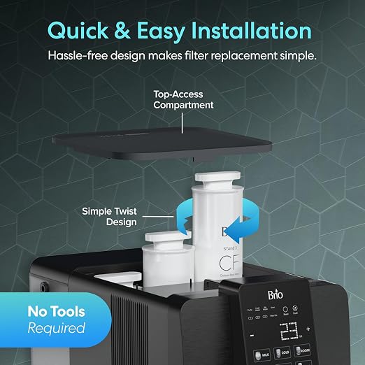 Brio RFCTOCLCTPOU20 (CF Carbon Rod Filter Replacement) for Brio Q20 Series 3 Stage Reverse Osmosis Countertop Water Dispenser Model: CLCTPOU20VURO3 | NSF Certified