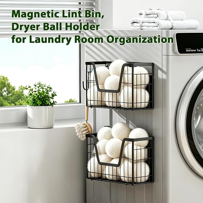 2 Set Magnetic Shelf for Fridge, Potato & Onion Storage Bins, Magnetic Fruit Basket for Refrigerator Pantry Kitchen Counter Laundry Organizer, Fridge Magnetic Spice Rack Magnet Fridge Storage