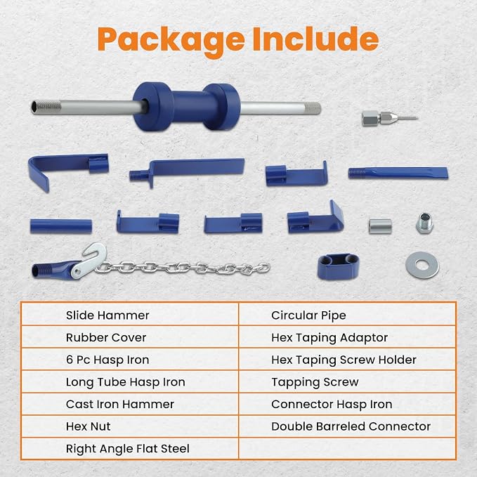 maXpeedingrods 13LBS Dent Puller Slide Hammer Car Dent Removal Tool Kit, Heavy Duty Auto Body Dent Repair Tool Kit, Automotive Dent Remover, 18 Pieces Slide Hammer Puller Set, Blue
