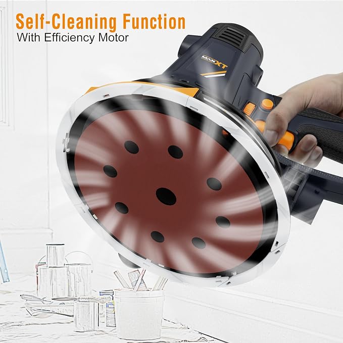 MAXXT Handheld Drywall Sander 810W, Electric Sander for Walls,Rough and fine Sanding, 1500-2800RPM Variable Speed, Upgraded Pad, Adjustable Suction, Self-Dust-Extraction (120, Volts)
