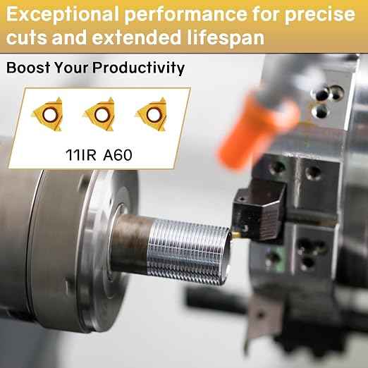 SNR0008K11, SNR0010K11, SNR0012M11 Indexable Lathe Turning Tool 12Pcs Kit, 3 Pcs Metal Lathe Tools Holder Set, with 9Pcs 11IR A60 Carbide Inserts Turning Inserts Carbide Turning Tool