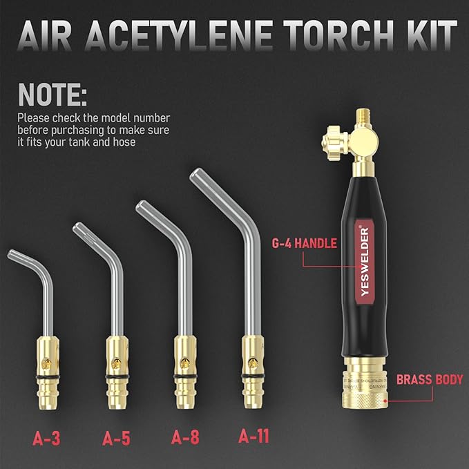 YESWELDER Air Acetylene Torch Kit, Turbo Torch Acetylene Kit Professional Series