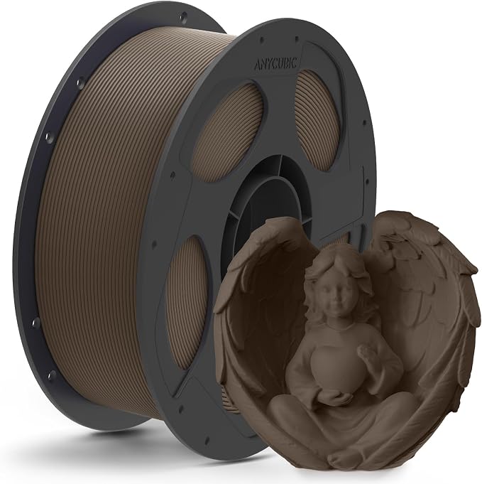 ANYCUBIC Matte PLA Filament 1.75mm, 3D Printing PLA Filament 1.75mm Dimensional Accuracy +/- 0.02mm, 1KG Reusable Spool (2.2 lbs), Dark Brown