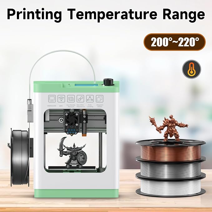 ENTINA 4 Colors Silk Shiny 3D Printer Filament Bundle, PLA Filament 1.75 mm for 3D Printers, Dimensional Accuracy +/- 0.02 mm, 200g x 4 Spools Set