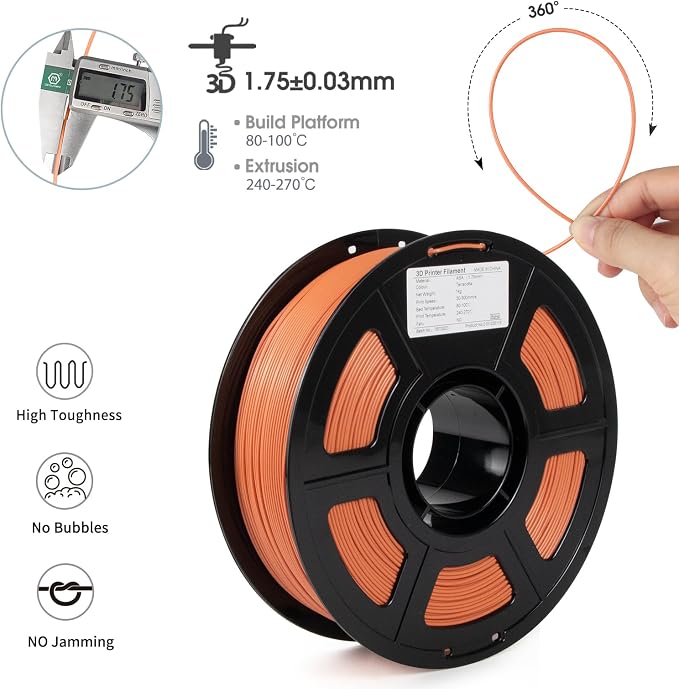 iSANMATE 3D Printer Filament ASA Terracotta 1KG, UV & Weather Resistant ASA Filament Perfect for Outdoor Functional Parts,for Bambu Lab 3D Printers,AMS,AMSLite, 1kg Spool (2.2lbs)
