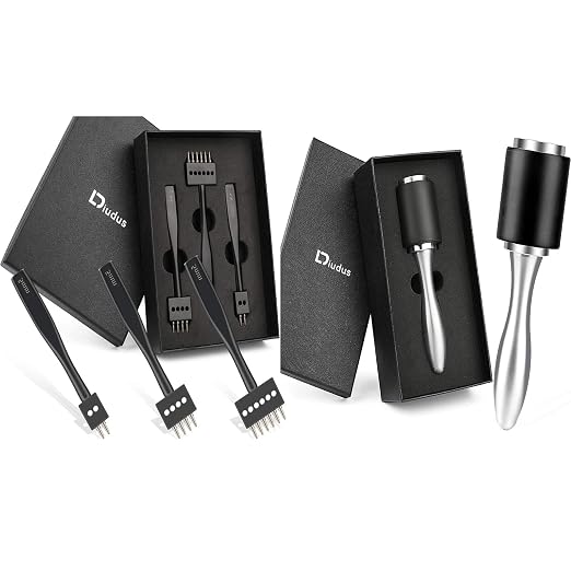 2/4/6 Prong Punch Nylon Head Leather Hammer, Black Leather Prong Punch Tool Leather Craft Carving Hammer, 5mm Lacing Stitching Punch, Round Hole Prong Lacing Stitching Punch for Leather Craft