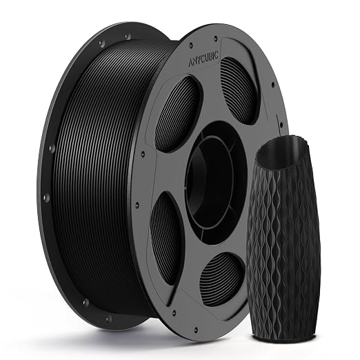 ANYCUBIC PLA 3D Printer Filament, 3D Printing PLA Filament 1.75mm Dimensional Accuracy +/- 0.02mm, 1KG Reusable Spool (2.2 lbs), Black