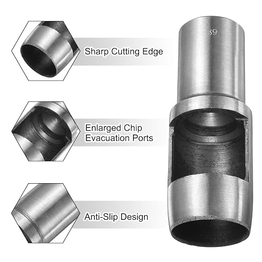 HARFINGTON Leather Round Hole Punch, 39mm Hollow Hole Puncher Cutter Carbon Steel Circle Hole Punching Cutting Tool for Belt/DIY Leather Craft